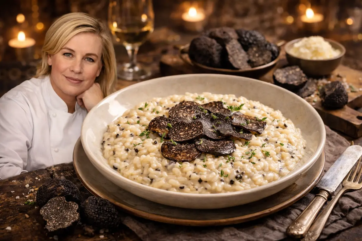 Risotto à la truffe noire comme Hélène Darroze : crèmeux parfait sans bouillon cube