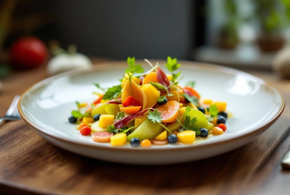 Betteraves multicolores en carpaccio façon Alain Passard