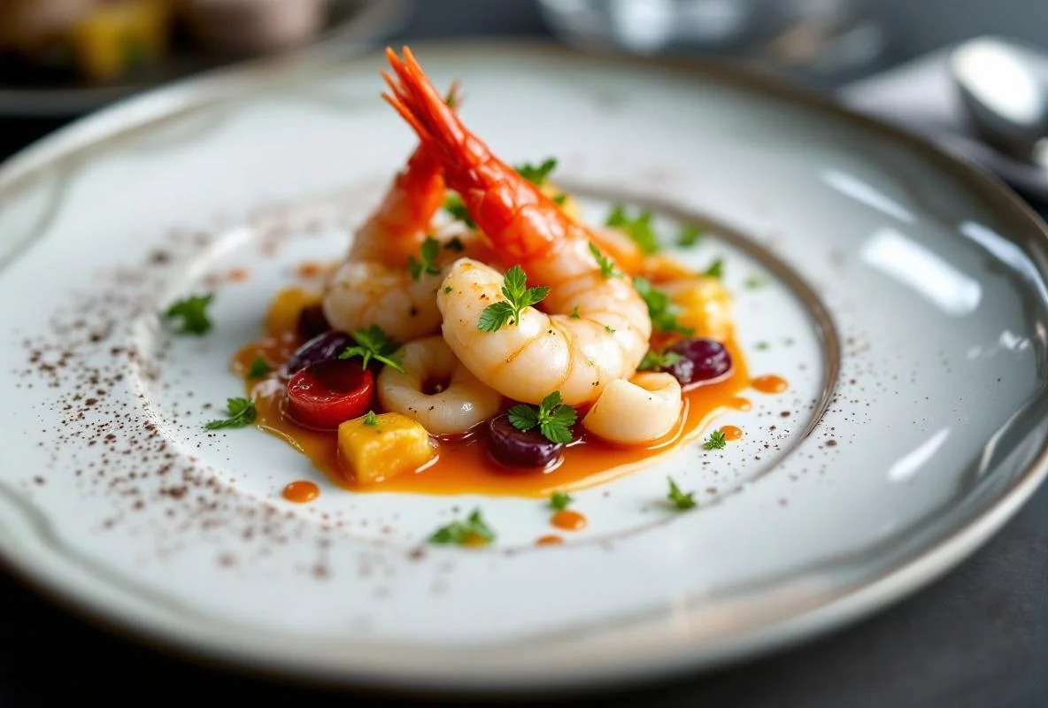 Crevettes marinées aux agrumes selon Pierre Gagnaire