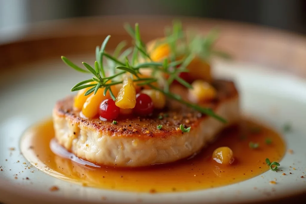 Magret de canard rôti, sauce miel et épices douces de Noël detail 1