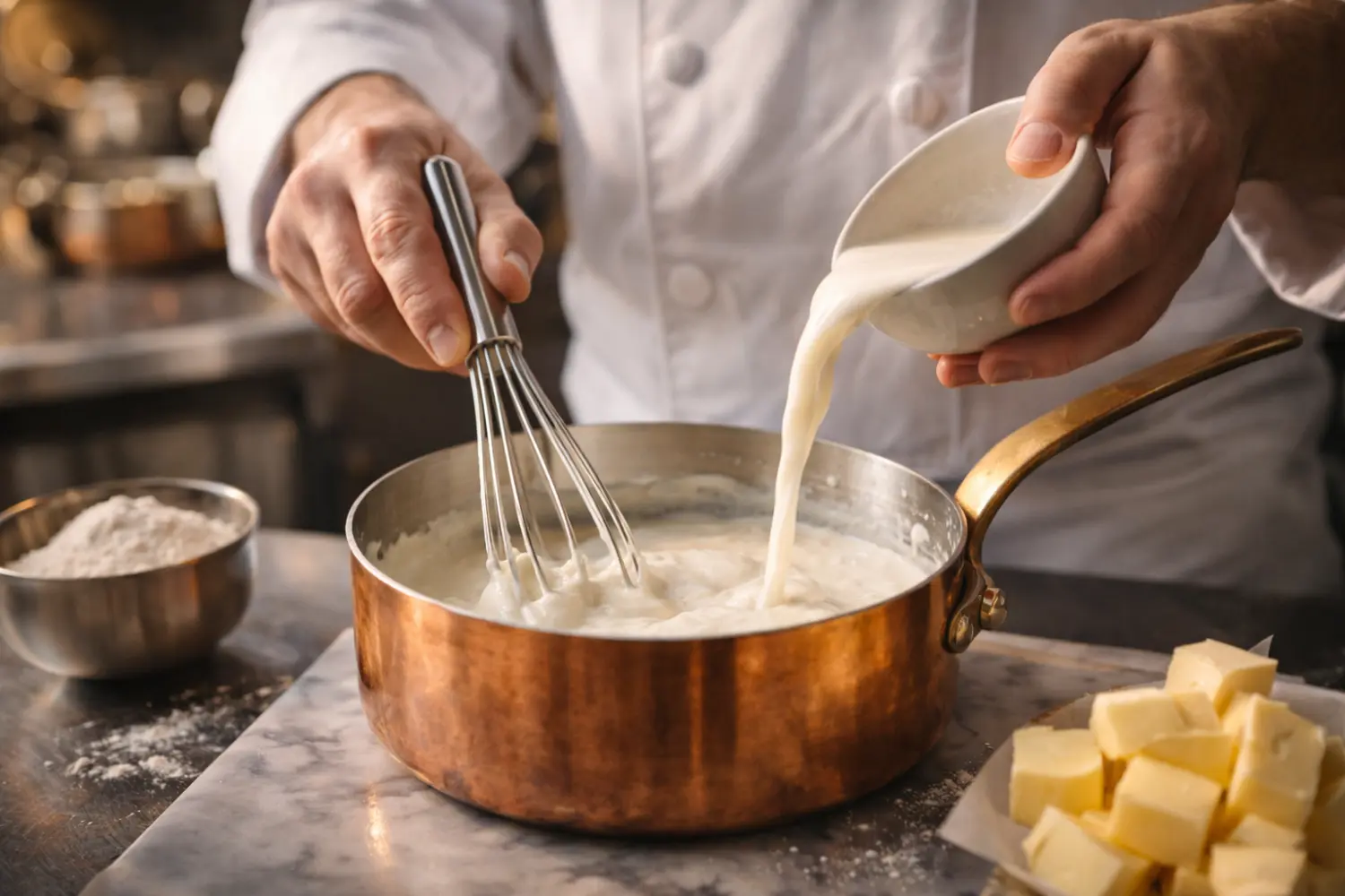 Roux blanc parfait : ce geste fondamental que tous les cuisiniers professionnels maîtrisent