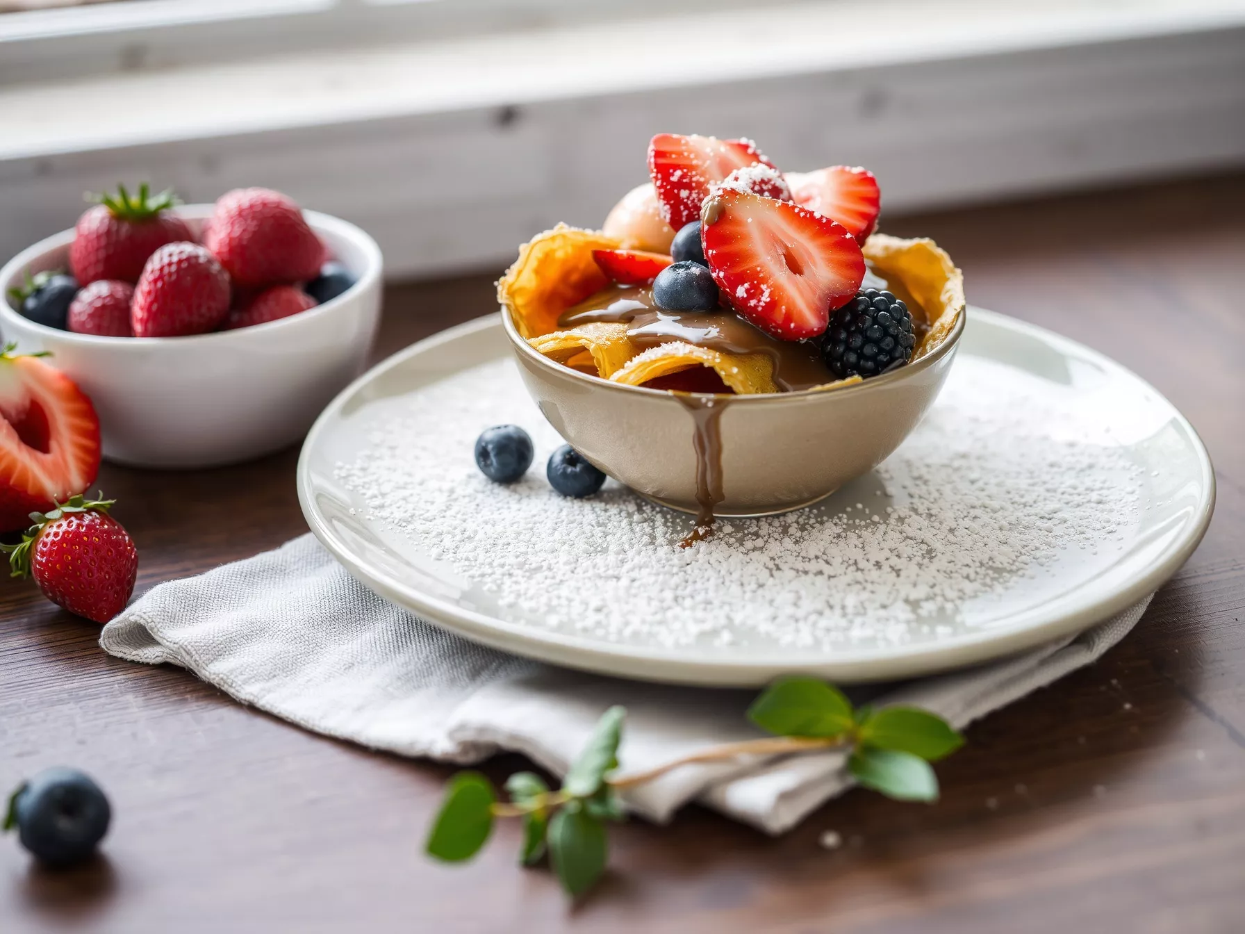 Le bowl sucré de crêpes déchirées ultra réconfort – fruits rôtis, miel ou chocolat