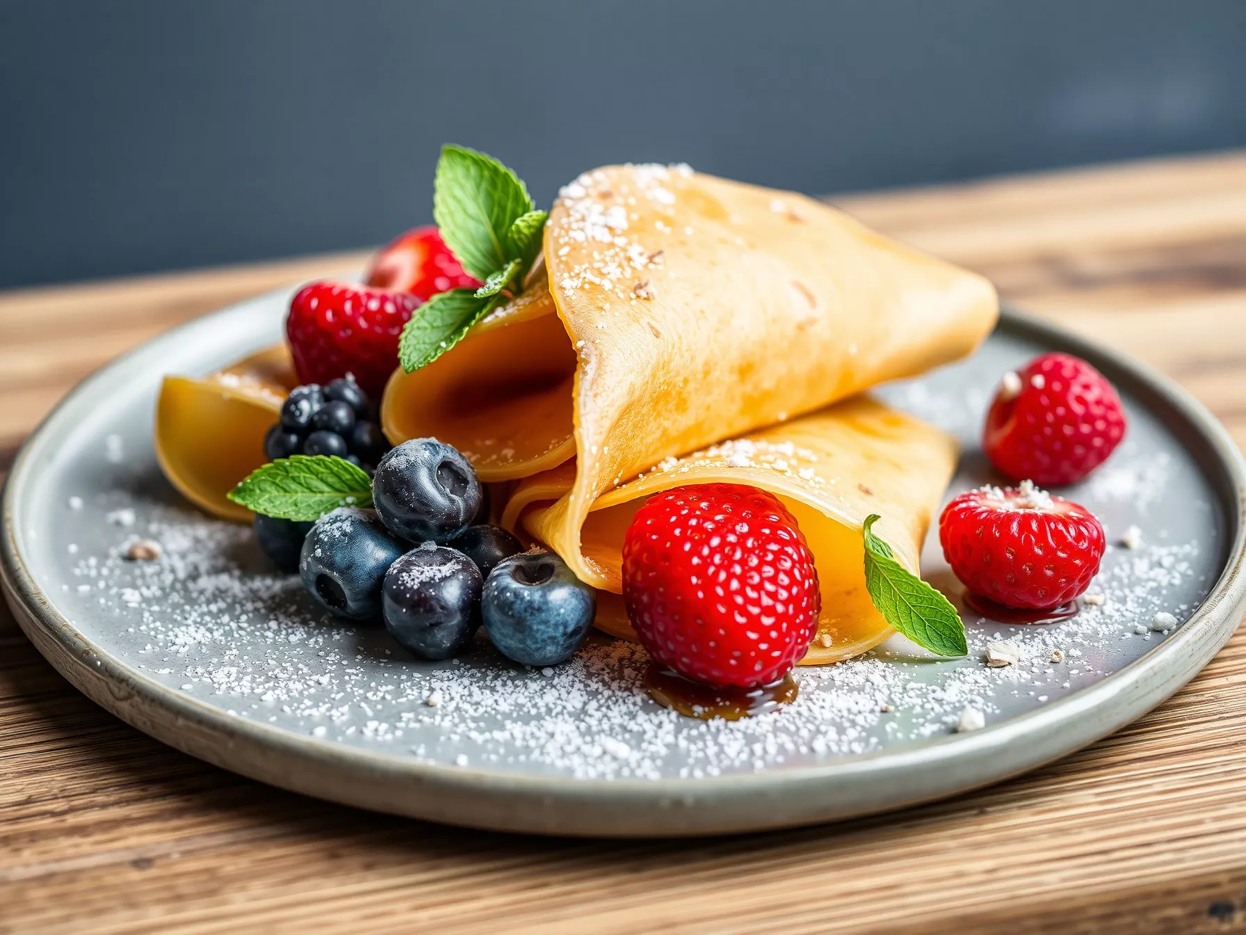 Le dessert wow recyclage chic par Cédric Grolet – crêpes sucrées, fruits travaillés et texture parfaite