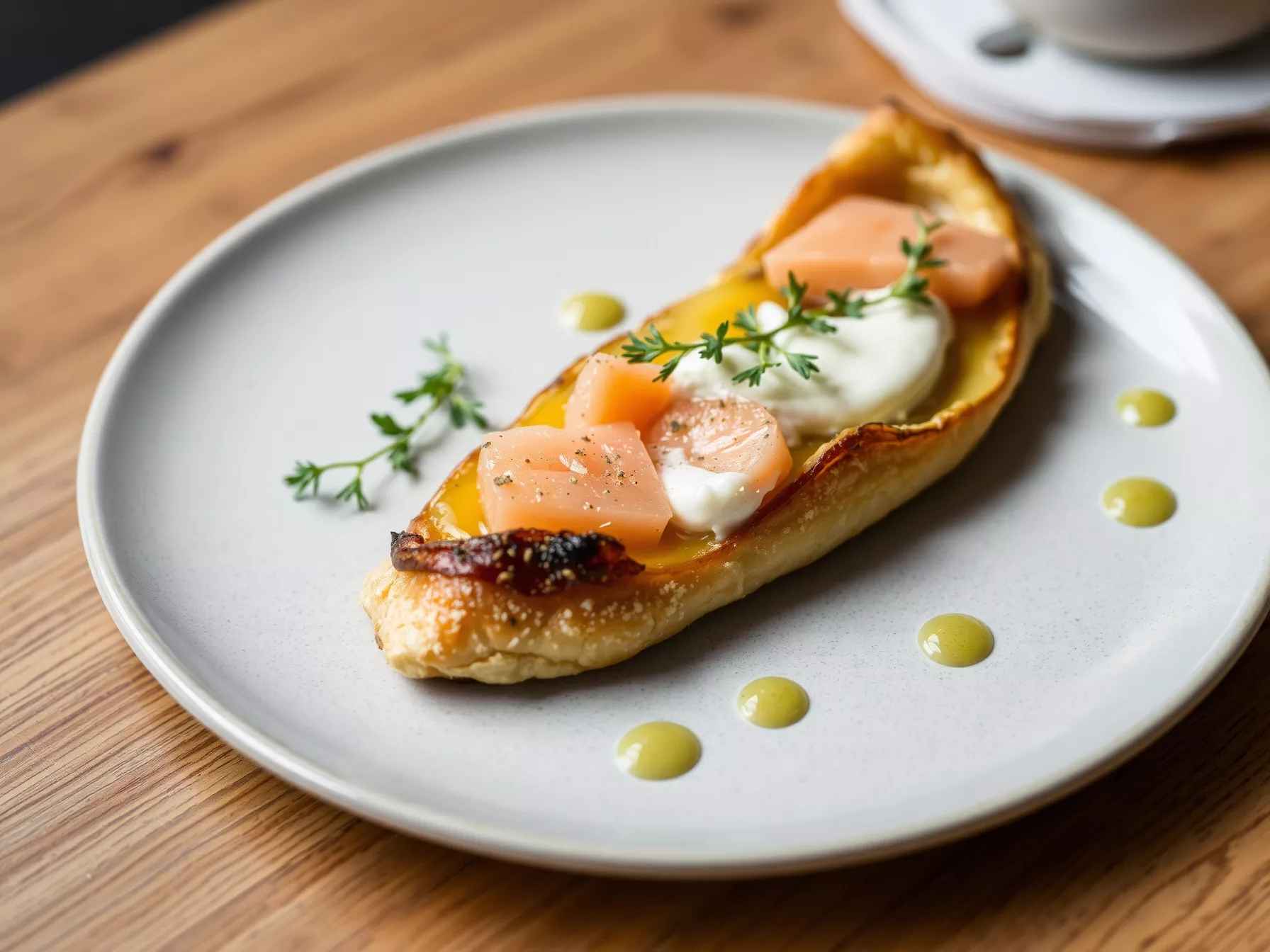 La galette chic façon Anne-Sophie Pic – saumon, crème citronnée et herbes délicates