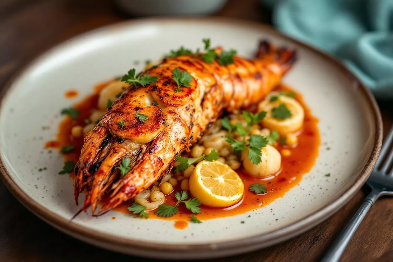 Langouste grillée sauce safranée : cette recette de haute gastronomie que j&rsquo;ai apprise d&rsquo;un chef