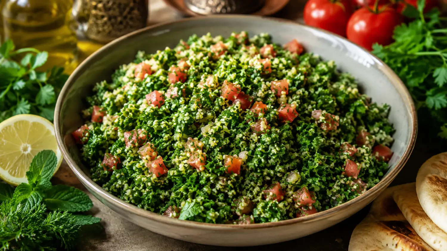 Taboulé libanais authentique : la technique des herbes en abondance pour un résultat digne des grandes tables de Beyrouth